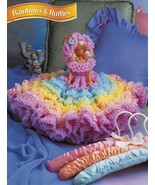 Pansies Violets Ruffled Gown Barbie 11-1/2&quot; Bed Doll Clothes Crochet Pat... - £8.68 GBP