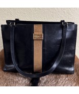 Vintage Kate Spade New York Black Leather Tan Stripe Sydney Purse Made I... - $88.86 CAD