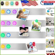 Stainless Steel Magnetic Bulletin Board Strips with Colorful Magnets - 4... - $13.16