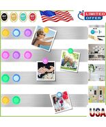 Stainless Steel Magnetic Bulletin Board Strips with Colorful Magnets - 4... - $18.59 CAD