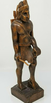 Figure Honduras Warrior Wood Hand Carved Bow Arrow Quiver Vintage - $28.45