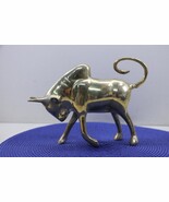Solid Brass Charging Bull Sculpture Figure Wall Street Desk Decor 8.25&quot; - $53.76 CAD