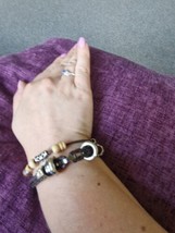 Brown Leather Braclet With Beads - £3.85 GBP