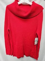 Tommy Hilfiger Women's Large Ribbed Cowl-Neck Sweater Racing Red $ 79.50 Retail image 2