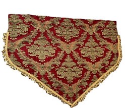 Croscill Imperial Ascot Valance Rich Red &amp; Gold Paisley w/ Tassels - $49.50