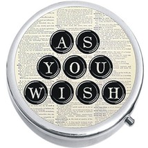 As You Wish Typewriter Quote Medicine Vitamin Compact Pill Box - £7.80 GBP