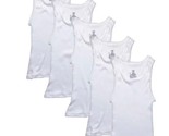 Hanes Boys&#39; Tagless White Tank Tops, Pack of 5, Size Small 6-8 - £11.75 GBP
