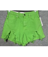 BDG Urban Outfitters Women’s Shorts Sz 27 Green Denim Distressed A-Line ... - $23.41