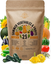 25 Summer Vegetable &amp; Fruit Seeds Variety Pack for Planting Outdoors and Indoor  - £26.22 GBP