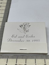 Matchbook Cover  ED and ERIKA  December 30, 1995   gmg  Unstruck - £9.28 GBP