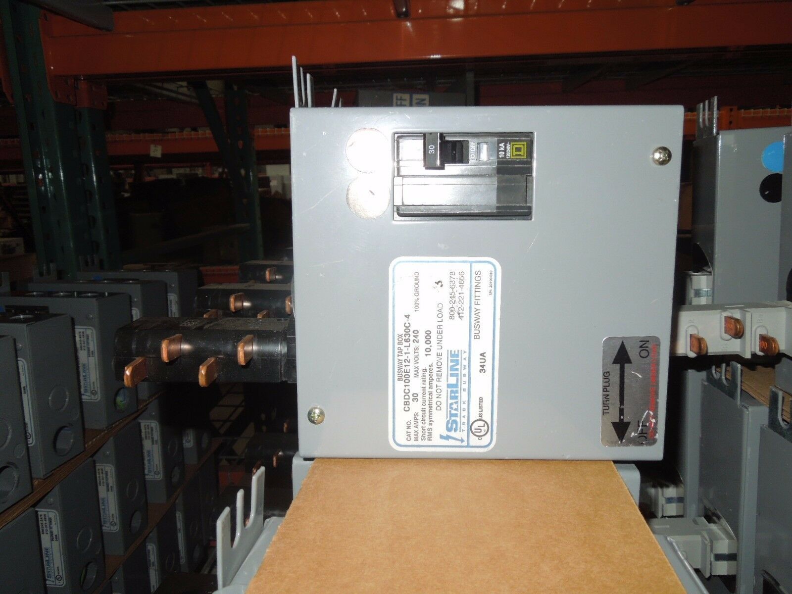 StarLine Busway Tap Box CBDC100E12-1-L630C-4 30A 2p 240V (Black/Red) Used - $100.00