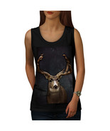 Wellcoda Beast Wild Animal Deer Womens Tank Top, Buck Athletic Sports Shirt - £14.74 GBP+