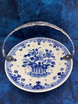 Delfts DL Bonbonniere Dish 726  Signed LII VWY Zg HB w/ Handle Made in H... - $142.45