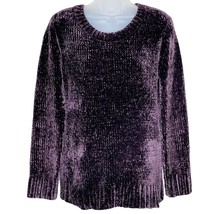 Women&#39;s Orvis purple soft cozy chenille crew neck fall winter sweater si... - £17.73 GBP