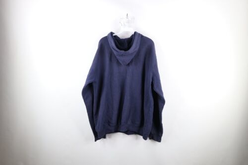 Vtg Carhartt Mens Large Distressed Spell Out Baggy Fit Hoodie Sweatshirt Blue Item image 10
