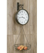 Large Vintage Inspired General Store Scale Clock with Hanging Vegetable ... - £133.92 GBP