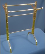 Chinoiserie Hollywood Regency Gold Gilt Faux Bamboo Quilt Towel Rack Hol... - $445.49