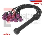 Genuine Leather Flogger , Suede Leather  Purple 09 Rose Tails Heavy Duty... - $19.62