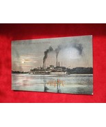 vintage 1908 postcard Moonlite on the Mississippi River - £5.75 GBP