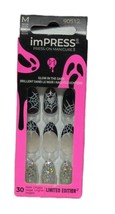 imPRESS Glow in Dark Spider Web Press-On Halloween Nails Jump Scare 30 N... - $11.77