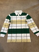 Bogey Boys Polo Shirt Mens S Green Blk White Striped Performance Golf Lo... - $39.51