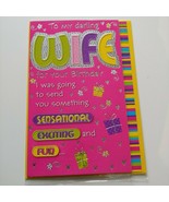 DARLING WIFE FOR YOUR HAPPY BIRTHDAY GREETING CARD 9&quot;X6&quot; TRADITIONAL FRE... - £2.48 GBP