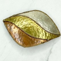 Vintage Brutalist Hammered Metal Belt Buckle - £15.56 GBP