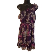 Charlotte Russe Women&#39;s Size Medium  Purple Floral, Cold Shoulder Mini D... - £11.81 GBP