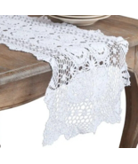 Handmade Vintage White Cotton Crochet Lace Table Runner - €7,62 EUR