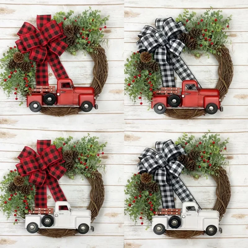 House Home Christmas Wreath Car As Garlands Hanging Ornaments Decor Door Holiday - £46.36 GBP