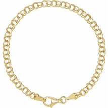 Authenticity Guarantee 
14k Yellow Gold 3.75 MM Solid Charm Bracelet Size  7 - £661.14 GBP