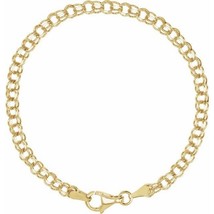 14k Yellow Gold 3.75 MM Solid Charm Bracelet Size  7 - $29,125.19 MXN