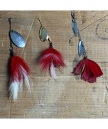 Hildebrandt Fishing Lures Vintage Metal Spinners &amp; Red Feathers - $645.87 MXN
