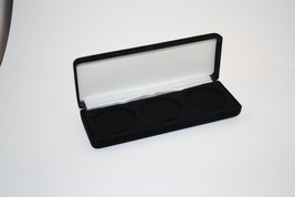 Black Felt COIN DISPLAY GIFT METAL PLUSH BOX holds 3-IKE or 3 ASE Silver... - $12.16