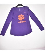 Nike Clemson Tigers Women&#39;s Small Athletic Cut Purple Long Sleeved Tee S... - $369.10 MXN