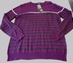 Men&#39;s Amplify Long Sleeve Sweater Purple &amp; Black Size LARGE NEW - £13.46 GBP