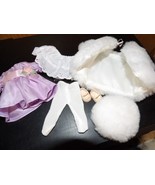 Vintage Vogue Ginny 8&quot; Doll Dress Panties &amp; Slip Socks &amp; Shoes, Fur Coat... - $39.10