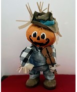 Gemmy Pumpkin Fiddler Animated Scarecrow Dances Plays Music 13&quot; Tall - $544.63 MXN