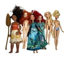 Mattel Barbie Lot 6 Disney Dolls Pocahontas Cinderella Moana Merida Rapunzel - £20.13 GBP