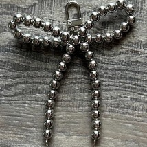 Beaded Bow Purse Charm Chrome - $14.85