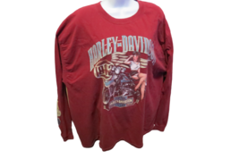 Official Harley Davidson Mens Red Long Sleeve Shirt Sz 2XL Grand Canyon Arizona - £19.44 GBP