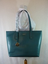 Nwt Furla Malachite Green Saffiano Leather New Daisy Tote $348 Made In Italy - £238.20 GBP