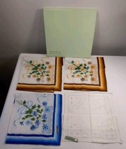 Vintage Lot Of 4 NOS Vintage MCM Linen Napkins with Box - $9.46