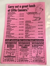 vintage Little Caesars Ad Advertisement Coupons Box2 - $12.86
