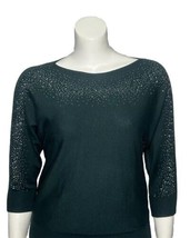 89th + Madison Green Top with Rhinestones Women&#39;s XL 3/4 Sleeve Lightwei... - $24.86