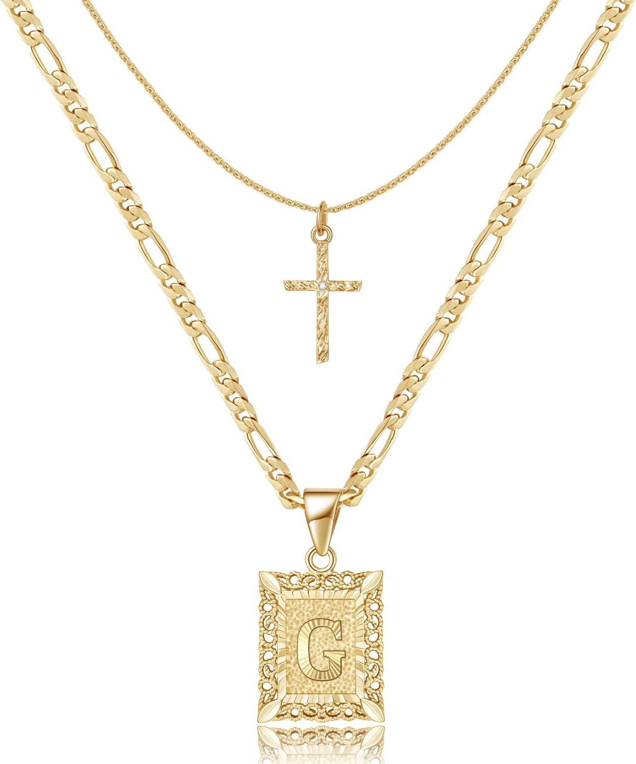 Primary image for Gold Layered Initial (G) Cross Necklace