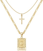 Gold Layered Initial (G) Cross Necklace - £25.60 GBP