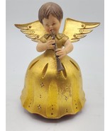 Vintage Reuge Swiss Music Box Anri Angel with horn - Gold Leaf - $44.30