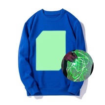 EBAIHUI Men Illuminated Sweatshirts O-neck Interactive Glow Tops In Dark Graffit - $135.02