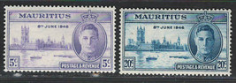 British Mauritius 1945-46 Very Fine Mnh Stamps Scott# 223-224 Peace Issue - £0.85 GBP